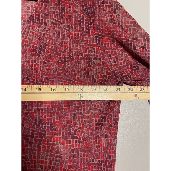 Victoria's Secret L Swim Cover Up Dress V Neck Mosaic Tile Snakeskin Sheer Red - Picture 2 of 7